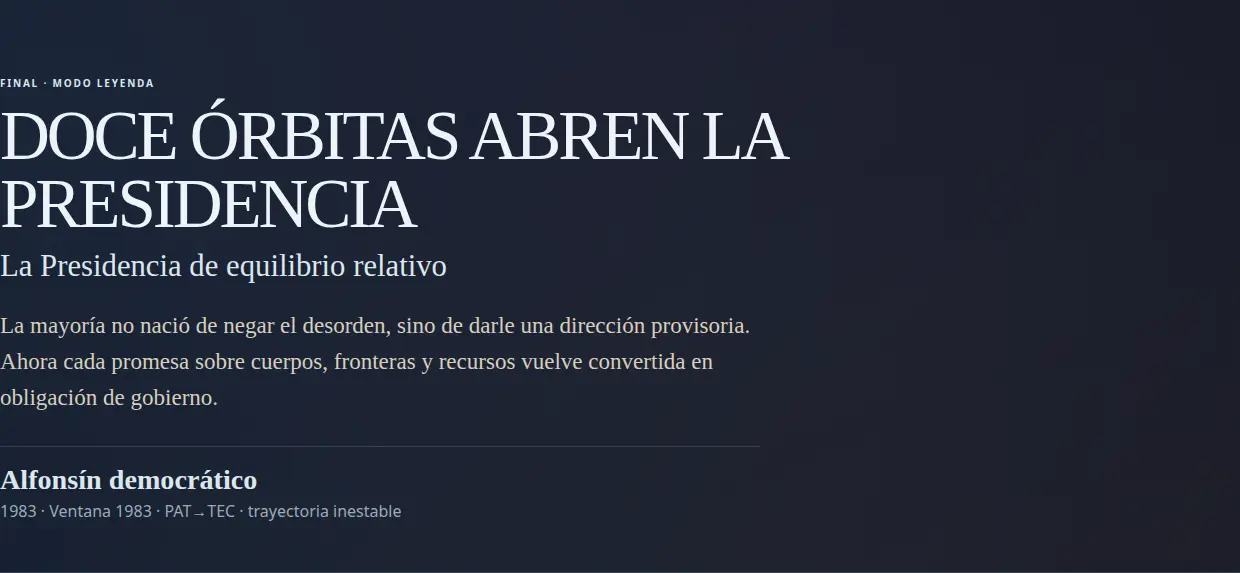 Apertura vigente del final del Modo Leyenda, con desenlace, lectura política y proyecto de época